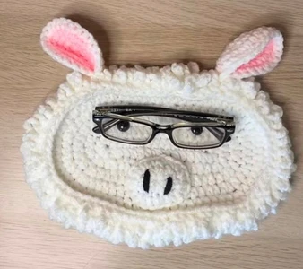 Handmade Crochet Sheep Eyeglasses Holder Pattern
