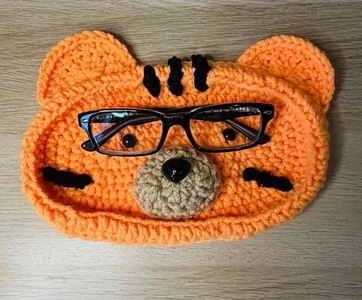 Handmade Crochet Tiger Eyeglasses Holder Pattern
