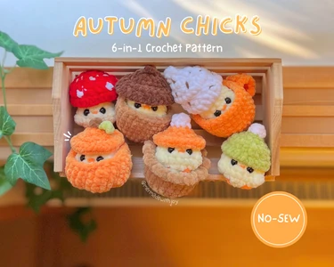 No-Sew Autumn Chicks | 6-in-1 Crochet Pattern Bundle