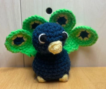 Peacock crochet toy