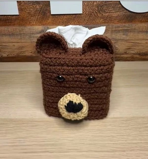 Handmade Crochet Bear Tissue Box Cover Pattern
