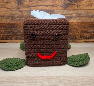 Handmade Crochet Turtle Tissue Box Cover Pattern
