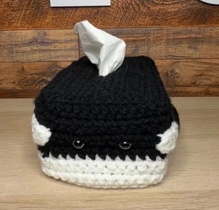 Handmade Crochet Orca Tissue Box Cover Pattern