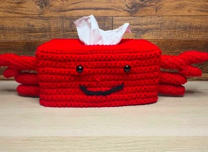 Handmade Crochet Crab Tissue Box Cover Pattern