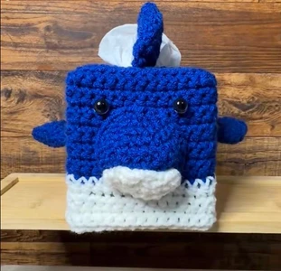 Handmade Crochet Dolphin Tissue Box Cover Pattern