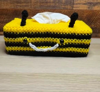 Handmade Crochet Bumblebee Tissue Box Cover Pattern