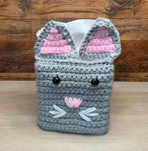 Handmade Crochet Cat Tissue Box Cover Pattern