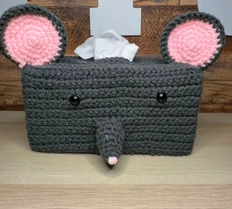 Handmade Crochet Mouse Tissue Box Cover Pattern