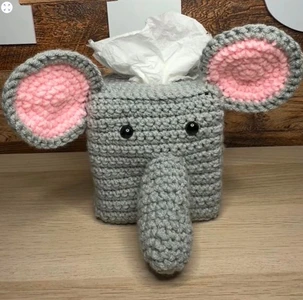 Handmade Crochet Elephant Tissue Box Cover Pattern