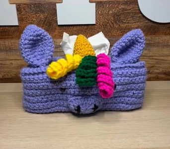 Handmade Crochet Unicorn Tissue Box Cover Pattern