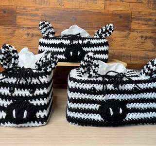 Handmade Crochet Zebra Tissue Box Cover Pattern