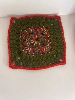 Retro Multi-Strand Granny Square / Mug Rug