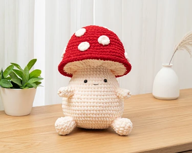 Crochet Mushroom Pattern Chubby Mushroom - Amanita muscaria/Fly Agaric mushroom