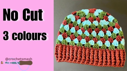 One Thread, Three Colors: The Fast Continuous Granny Beanie