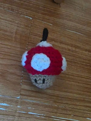 Mario Inspired Mushroom Keychain
