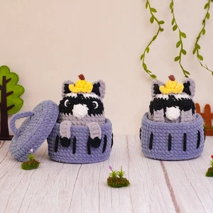Raccoon In Trash Can Crochet Pattern