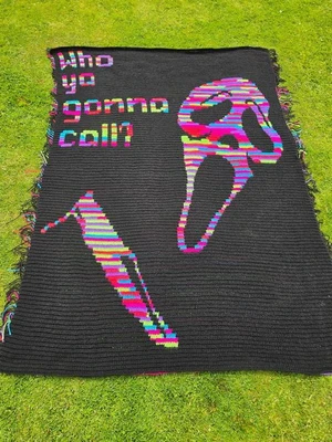 Ghostface Overlay Mosaic Blanket Pattern