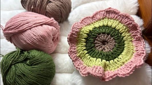 Crochet Ruffled Flower Coaster | Easy Step-by-Step Tutorial