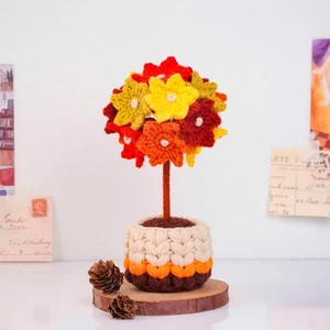 Autumn Flower Tree Pot Crochet Pattern