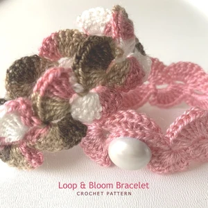 Loop and Bloom Bracelet Crochet Pattern  Easy Beginner