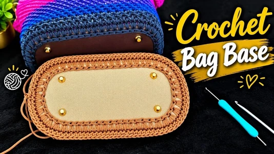 Updated Pattern || Crochet Leather Base Bottom for a Bag