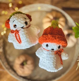 Crochet plush pumpkin ghost