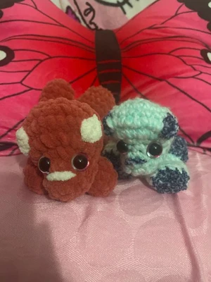 Blue the trisaritops and mermaid and Red the trisaritops
