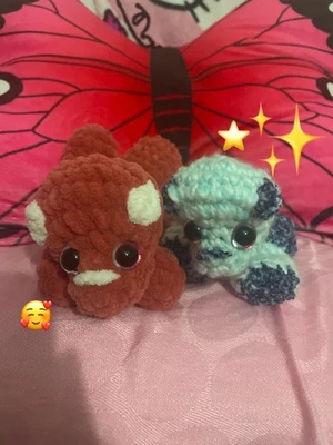 Blue the trisaritops and mermaid and Red the trisaritops