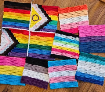 Pride flag granny squares bundle