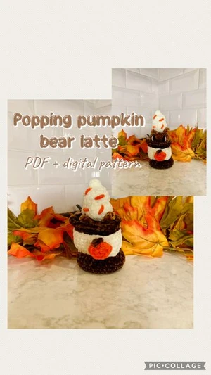 Popping pumpkin bear latte (PDF included)