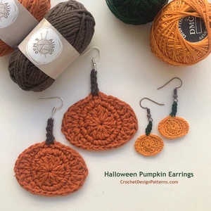Halloween Pumpkin Earrings Crochet Pattern