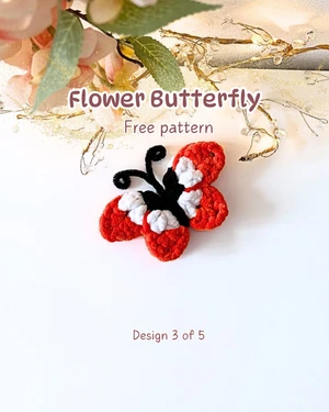 Flower Butterfly - FREE Crochet Pattern Design 3 of 5