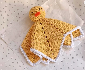 Duck Lovey Crochet Pattern: Amigurumi Baby Security Blanket