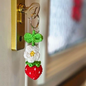 Strawberry keyring charm