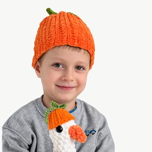 Pumpkin Crochet Hat Pattern, Adjustable Size Beanie for Amigurumi, Kids and Adults