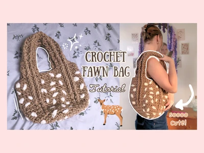 How to crochet a cute fawn shoulder bag for beginners | thisfairymade