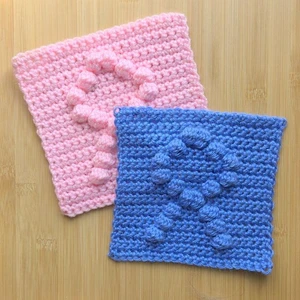 Awareness Ribbon Bobble Afghan Square Crochet Pattern