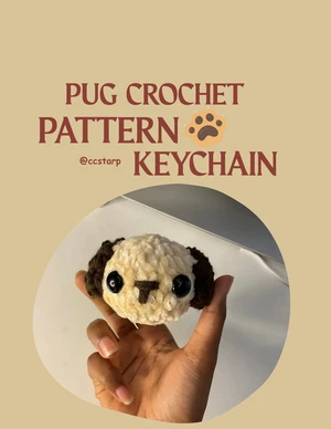 PUG KEYCHAIN CROCHET PATTERN
