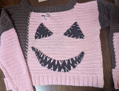 Spooky Smile Halloween Sweater - Caron Simply Soft