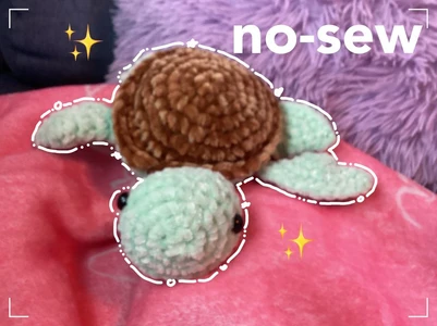 No-sew velvet sea turtle
