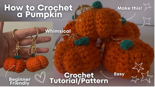 How to Crochet a Pumpkin | Great for keychains & Bag charms | Pattern | Tutorial #crochet #amigurumi