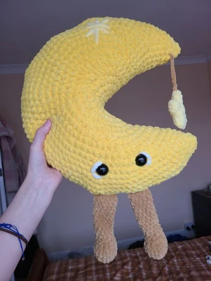 Moon and star pillow