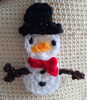 Snowman Christmas tree ornament 2D