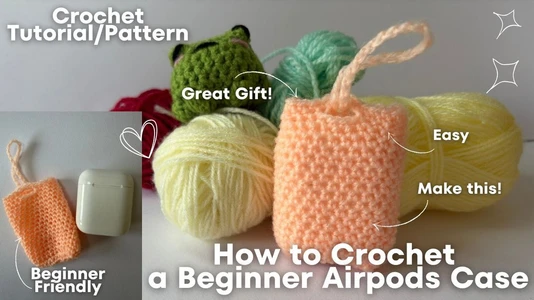 How to Crochet a Simple Airpod Case | Pattern | Tutorial #crochet #airpods #crocheting