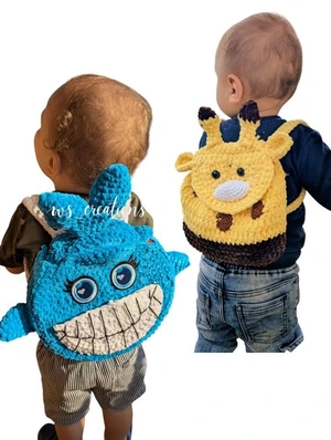 Crochet Animal Backpack Bundle | Giraffe & Whale Kids Bags