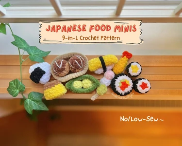 9-in-1 No/Low-Sew Japanese Food Minis