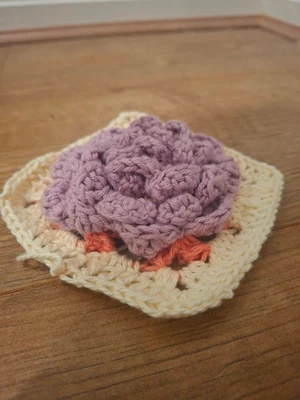 Crochet Rose Granny Square