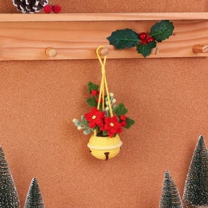 Christmas Floral Bell Pot Car Hanging Crochet Pattern