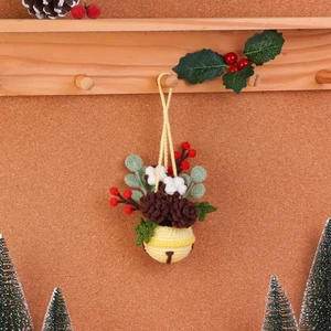 Winter Floral Bell Pot Car Hanging Crochet Pattern