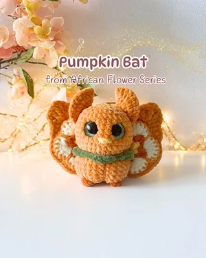 Pumpkin Bat (African Flower) - Amigurumi Crochet Pattern